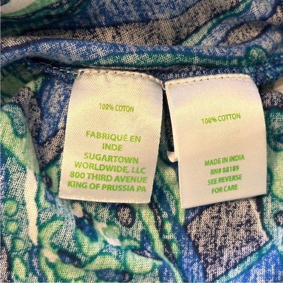 •LILLY PULITZER• Elianna 3/4 Sleeve T-Shirt Dress in Indigo Breeze Shady Gators - Picture 6 of 7